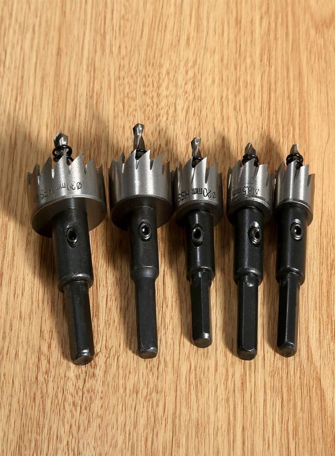 Veltrix - 5Pcs/Set 16mm 18mm 20mm 25mm 30mm HSS Stainless Steel Hole Saws Cutter Drill Bits with Wrench for Metal Power Tool Accessories - Image 2